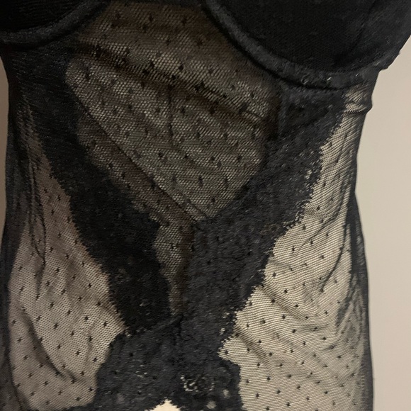Rare Find Vtg Victoria Secret Bustier You Sexy Little Thing 36C Black Sheer Lace - Picture 6 of 7